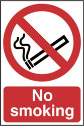 No Smoking Sign - PVC 200mm x 300mm