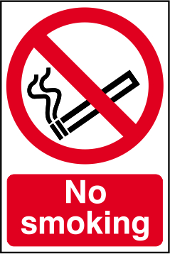 No Smoking Sign - PVC 200mm x 300mm