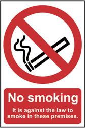 No Smoking Workplace Sign - 200mm x 300mm
