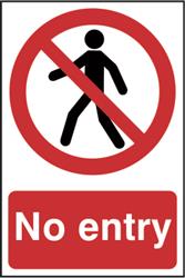 No Entry Sign - 200mm x 300mm