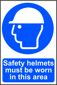 Safety helmets must be worn in this area - 200mm x 300mm Sign