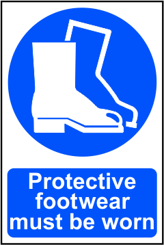 Protective Footwear Must Be Worn sign - 200mm x 300mm