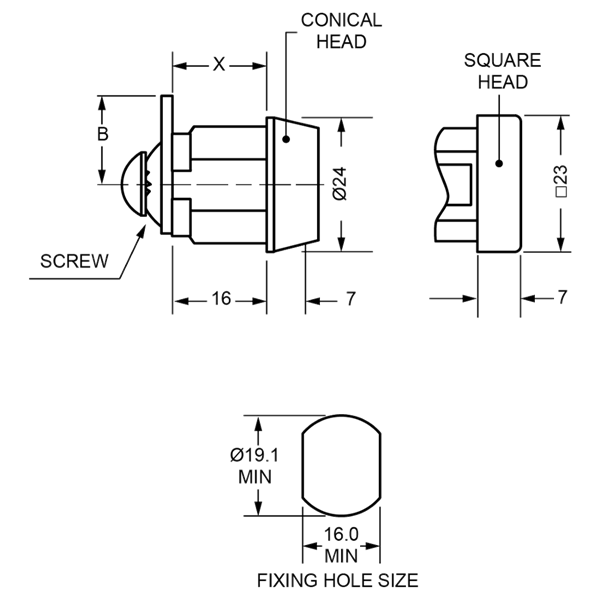 L&F 1334 Nut Fix Camlock