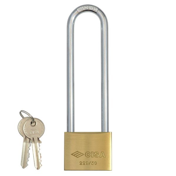 CISA 22011 KD Long Shackle Brass Padlock