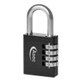 ASEC Coloured Aluminium Open Shackle Combination Padlock