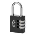 ASEC Coloured Aluminium Open Shackle Combination Padlock