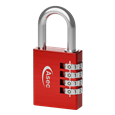 ASEC Coloured Aluminium Open Shackle Combination Padlock