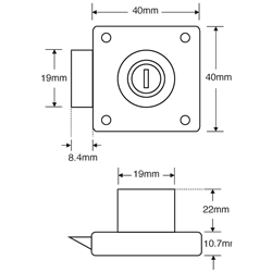 ASEC Spring Bolt Cylinder Till Lock