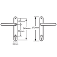 ASEC 70 Lever/Lever UPVC Furniture - 270mm Backplate