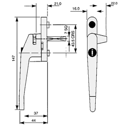 ASEC Cockspur Espag Handle With Spindle