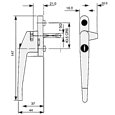 ASEC Cockspur Espag Handle With Spindle