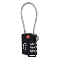 ASEC TSA Combination Luggage Cable Travel Padlock