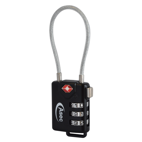 ASEC TSA Combination Luggage Cable Travel Padlock