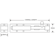 ASEC Straight Tower Bolt