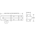 ASEC Brenton 1A Pattern Heavy Duty Padbolt