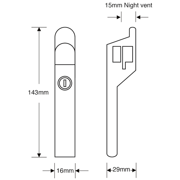 ASEC Locking Window Casement Handle