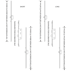 ASEC Modular Repair Lock Locking Point Extensions (UPVC Door) - 2 Hook & 2 Roller