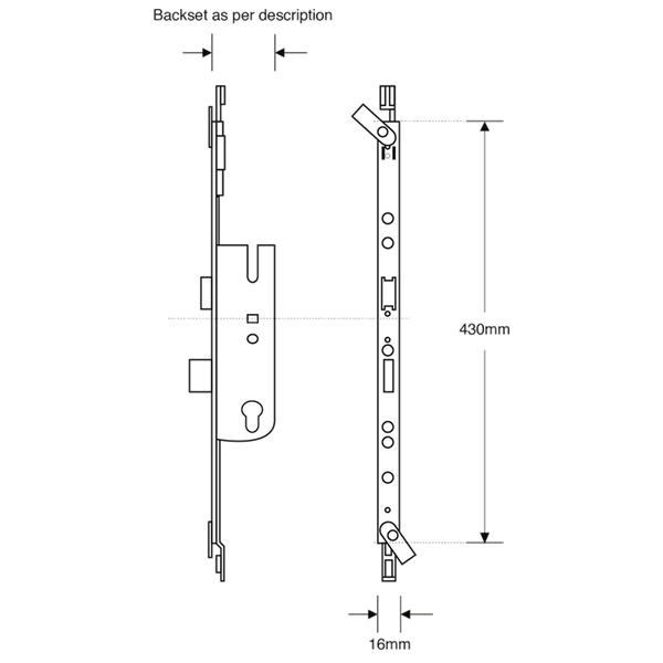 ASEC Lever Operated Latch & Deadbolt Modular Repair Lock Centre Case (UPVC Door)