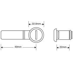 ASEC Snap Fit Cranked Cam Camlock To Suit Link Lockers
