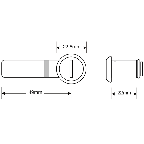 ASEC Snap Fit Cranked Cam Camlock To Suit Link Lockers