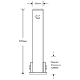 ASEC Yellow Fold Down 620mm High Parking Post