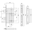 ASEC DIN Standard Mortice Bathroom Lock
