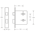 ASEC DIN Standard Mortice Bathroom Lock