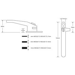 ASEC Adjustable Cockspur Handle Kit (9mm - 21mm)