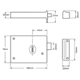 ASEC 1 Lever Double Handed Rim Deadlock - 100mm