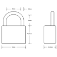 ASEC Open Shackle Padlock Without Cylinder