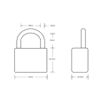 ASEC Open Shackle Padlock Without Cylinder