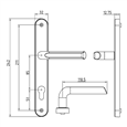 ASEC 85 Lever/Lever UPVC Furniture - 242mm Backplate
