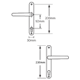 ASEC Lever/Lever UPVC Furniture To Suit Roto - 230mm Backplate