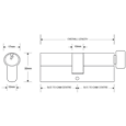 ASEC 5-Pin Euro Key & Turn Cylinder