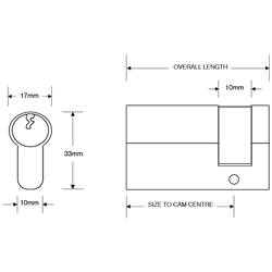 ASEC 6-Pin Euro Half Cylinder