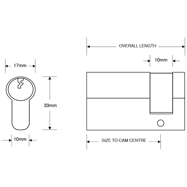 ASEC 6-Pin Euro Half Cylinder