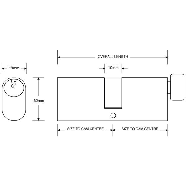 ASEC 6-Pin Oval Key & Turn Cylinder