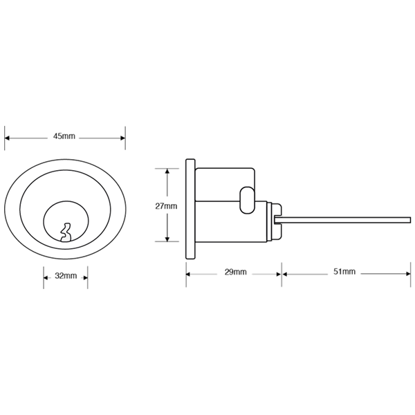 ASEC 6-Pin Rim Cylinder