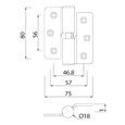 ASEC Cubicle 80mm Gravity Hinge