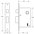 ASEC AS5512 50mm 5 Lever Sashlock