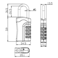 ASEC Open Shackle Recodable Combination Padlock