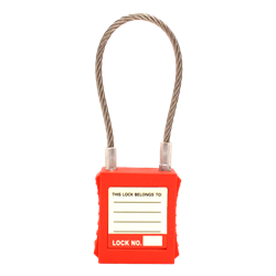 ASEC Safety Lockout Tagout Padlock with Wire Shackle