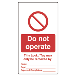 ASEC Double Sided Lockout Tagout Tags `Do Not Operate`