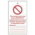 ASEC Double Sided Lockout Tagout Tags `Do Not Operate`