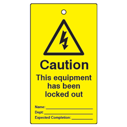 ASEC Lockout Tagout Tags `This Equipment Has Been Locked Out` Pack of 10
