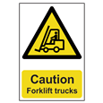ASEC `Caution: Forklift Trucks` Sign 200mm x 300mm