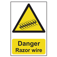 ASEC `Danger: Razor Wire` Sign 200mm x 300mm