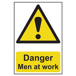 ASEC `Danger: Men at Work` Sign 200mm x 300mm