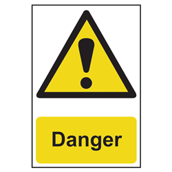 ASEC Danger Warning Sign PVC 200mm x 300mm