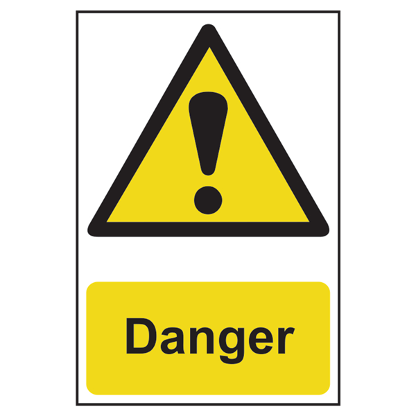 ASEC Danger Warning Sign PVC 200mm x 300mm